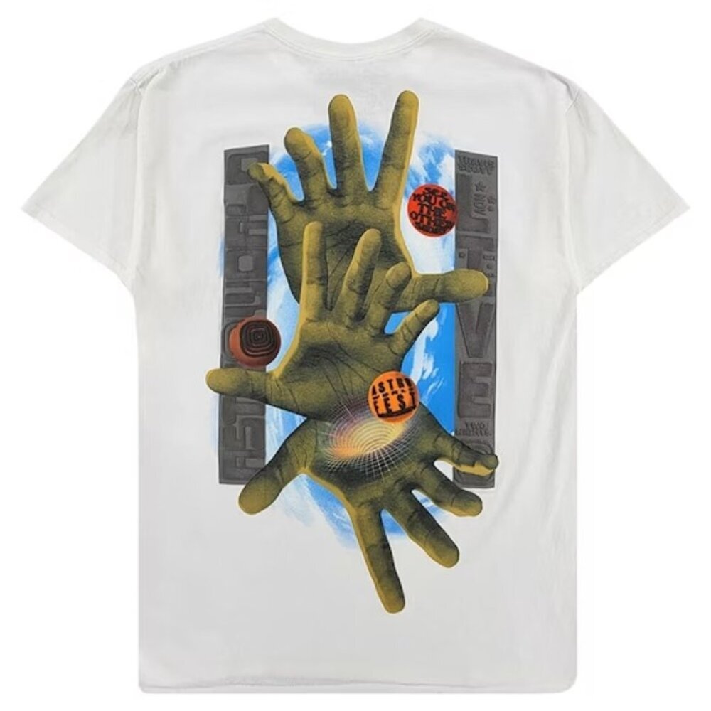 Travis Scott Three Hands T-shirt Size S & M Streetwear Travis Scott Merch